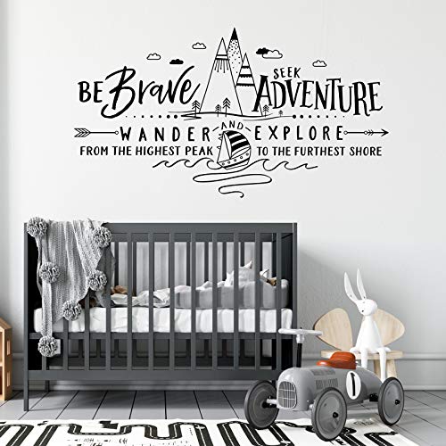 nacnic Pegatina de pared estilo nórdico con frase inspiradora y diseño geométrico - Lámina Aventuras Salvajes Ofertas especiales