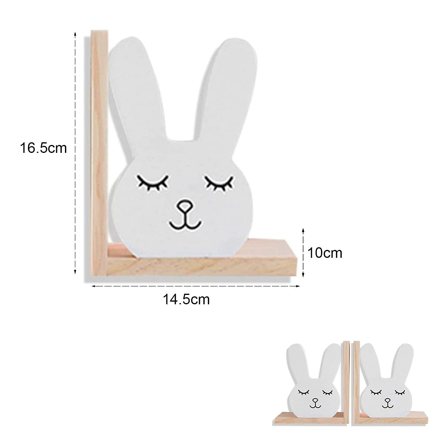 nacnic Juego de Sujetalibros de Madera con Diseño de Conejito en Estilo Nórdico para Niños Ventas relámpago