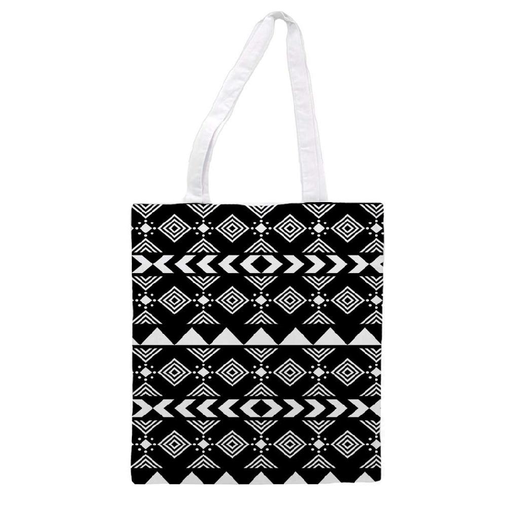 nacnic Bolsa tote de tela ROMBOS CONCENTRICOS BLANCO Y NEGRO. Bandolera multiusos. Bolso de mano. Bolsa tote reutilizable Tienda