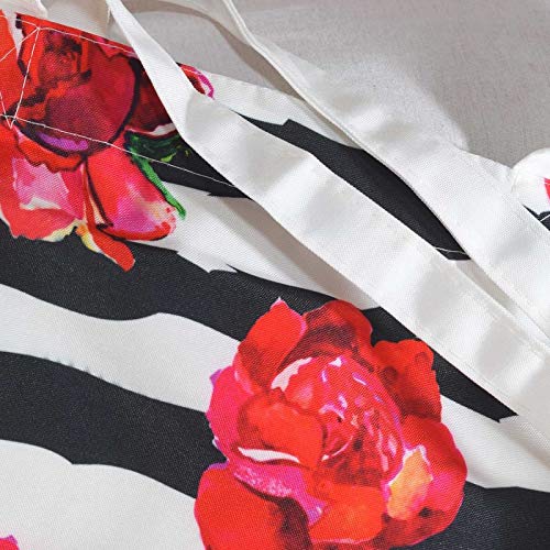nacnic Bolsa Tote de tela | Diseño Rosas Rojas | Bolso con asas largas multiusos reutilizable y ecológica Liquidación