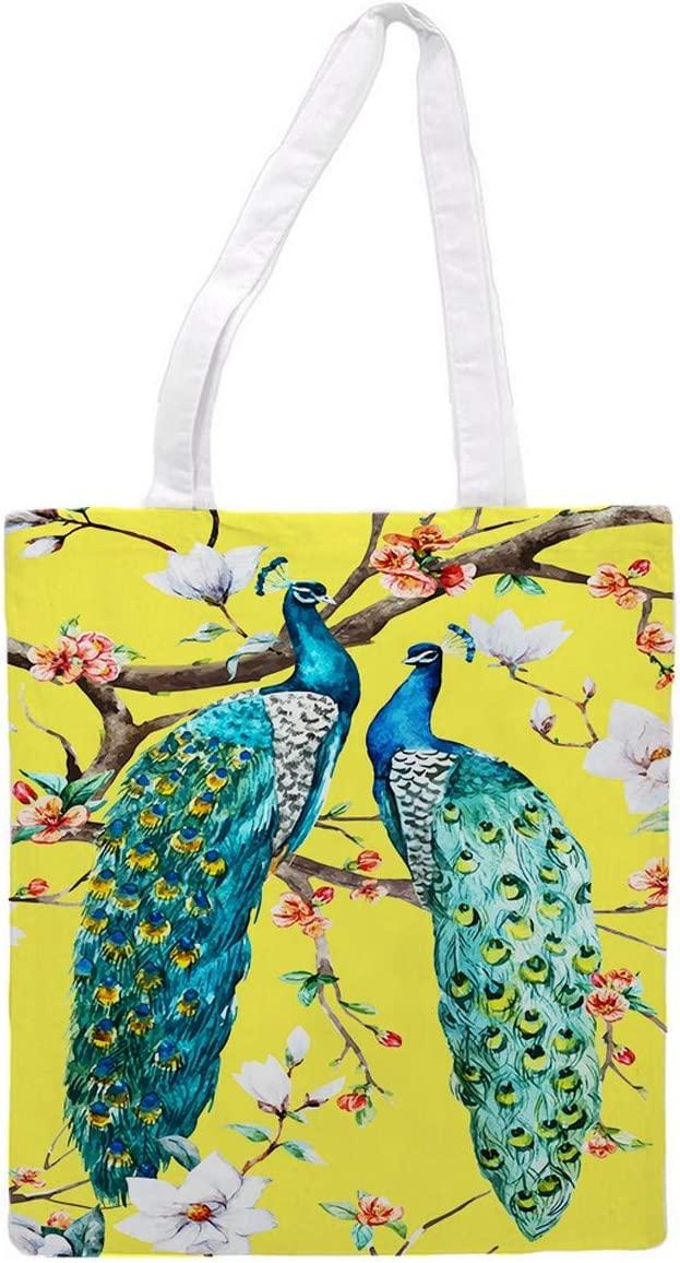 nacnic Bolsa tote de tela PAVOS REALES LLENOS DE COLOR. Bandolera multiusos. Bolso de mano. Bolsa tote reutilizable Mejor oferta