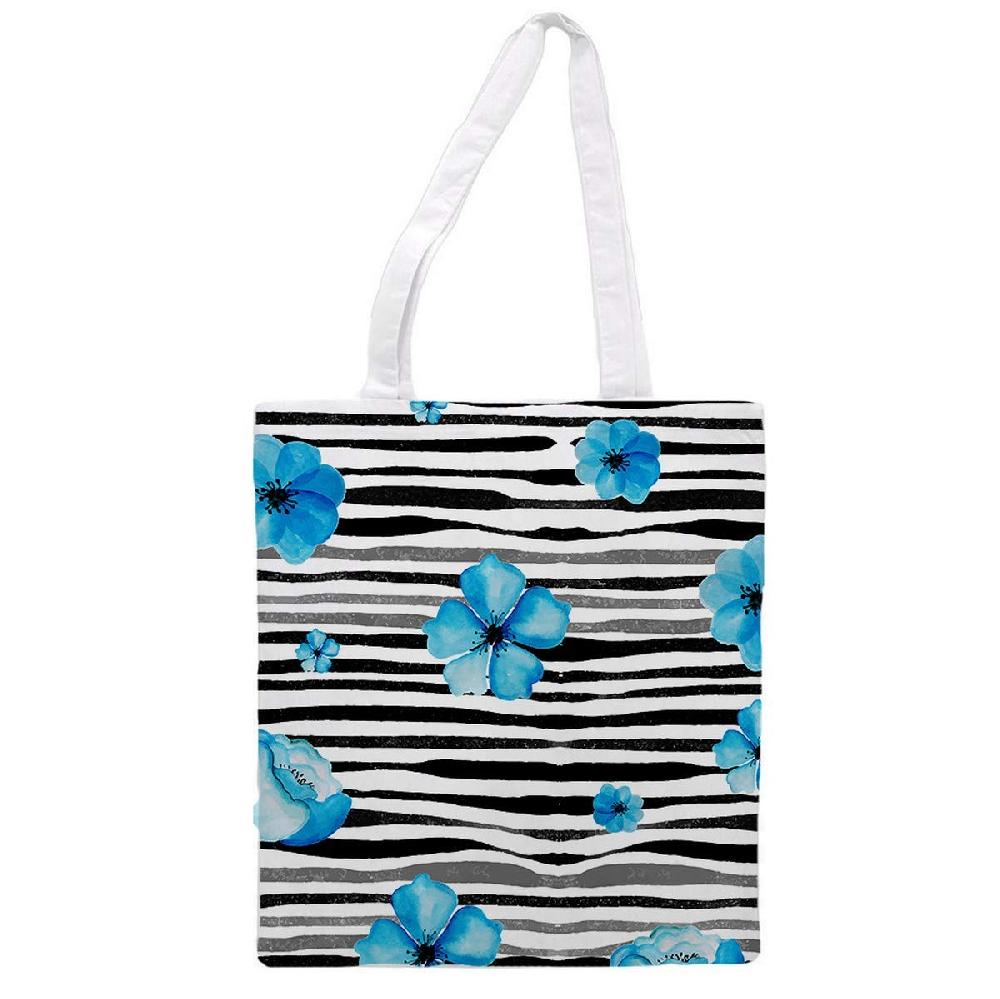 nacnic Bolsa Tote de tela | Diseño Flor de Hibiscus Azul | Bolso bandolera con asas largas multiusos reutilizable y ecológica Rebajas top