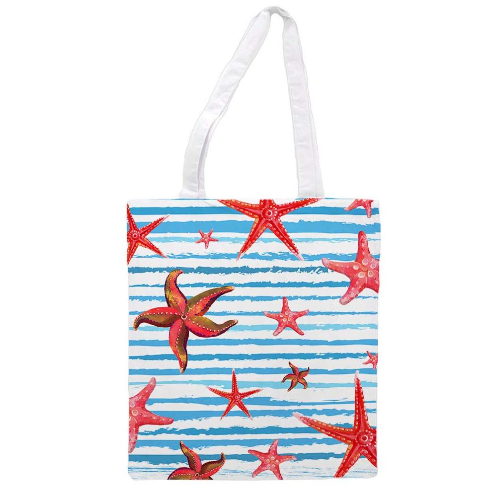 nacnic Bolsa Tote de tela | Diseño Estrellas de mar | Bolso con asas largas multiusos reutilizable y ecológico COMPRAR AHORA