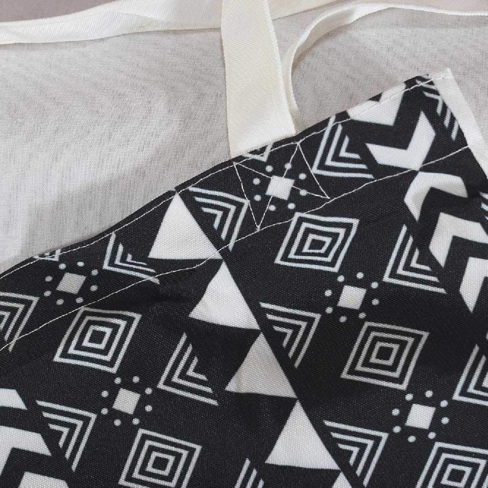nacnic Bolsa Tote de tela | Diseño Geométrico Blanco y Negro | Bolso con asas largas multiusos reutilizable y ecológico ÚLTIMAS EDICIONES