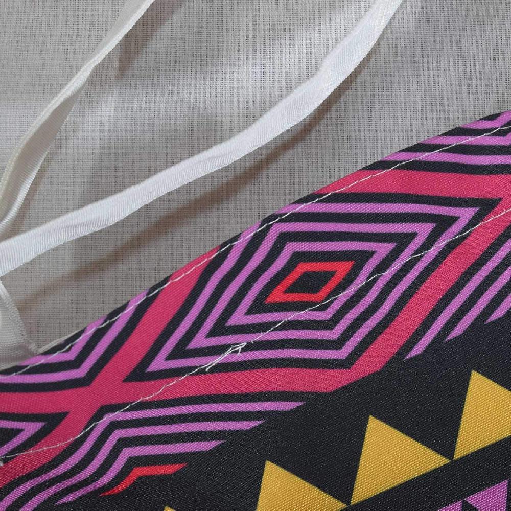 nacnic Bolsa Tote de tela | Estampado Geométrico Morado y Amarillo | Tote Bag con asas largas multiusos reutilizable y ecológica Precio de fábrica