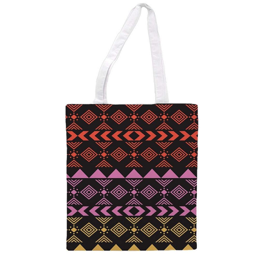 nacnic Bolsa Tote de tela | Diseño Geométrico Fluorescente | Tote Bag con asas largas multiusos reutilizable y ecológica Promoción por tiempo limitado