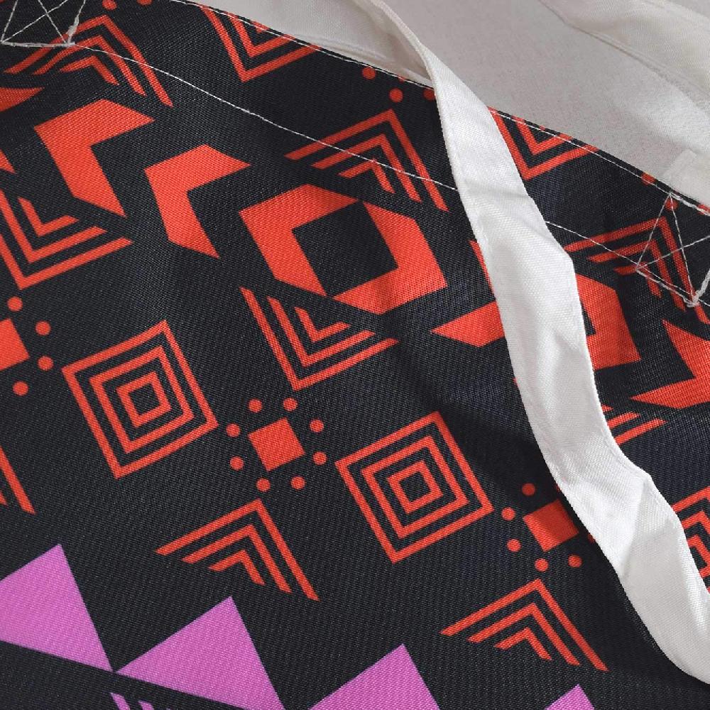 nacnic Bolsa Tote de tela | Diseño Geométrico Fluorescente | Tote Bag con asas largas multiusos reutilizable y ecológica Promoción por tiempo limitado