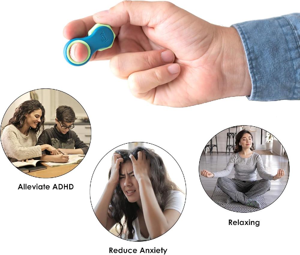 nacnic Yogi Juguete antiestrés Fidget Spinners para adultos alivio de la ansiedad perfecto para TDAH TDA y autismo juguetes antiestrés silenciosos para adultos y niños cinco tamaños de anillos - Océano En oferta