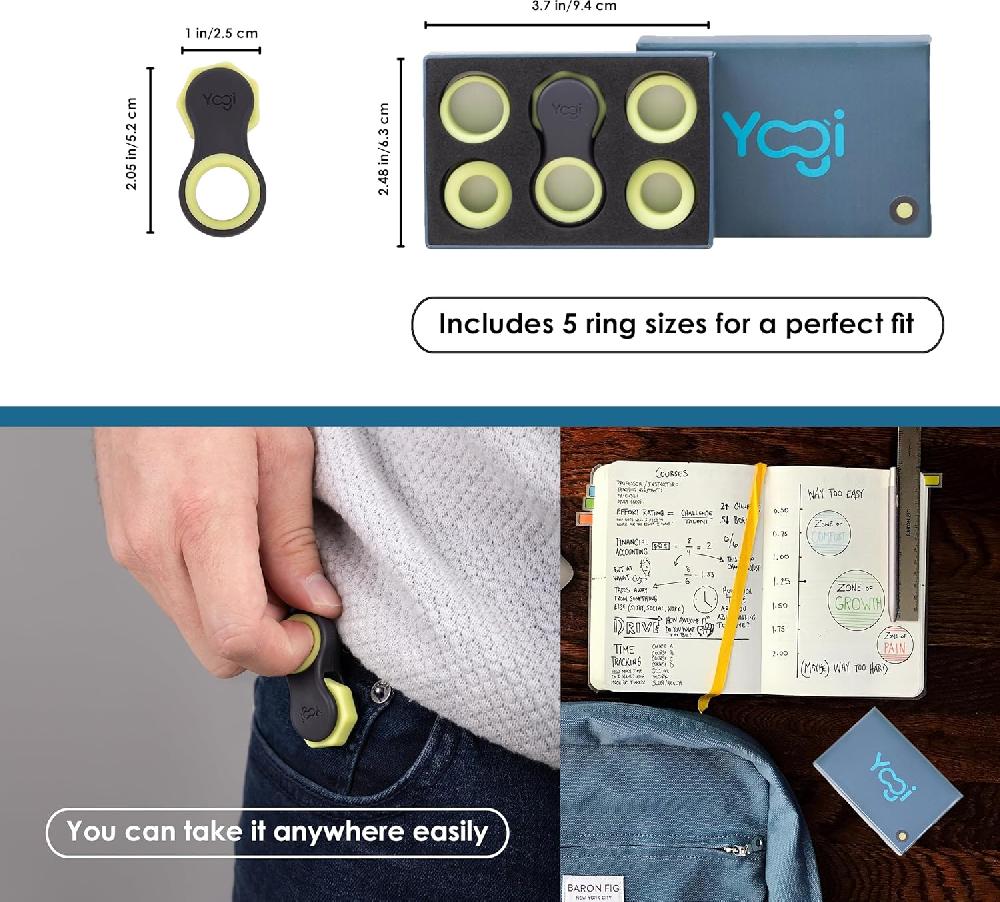 nacnic Yogi Juguete antiestrés hilanderos para Adultos Alivio de la ansiedad ADHD Add y Autismo Juguetes silenciosos para Adultos y niños Cinco tamaños de Anillos Paquete de 3 Descuentos del mes