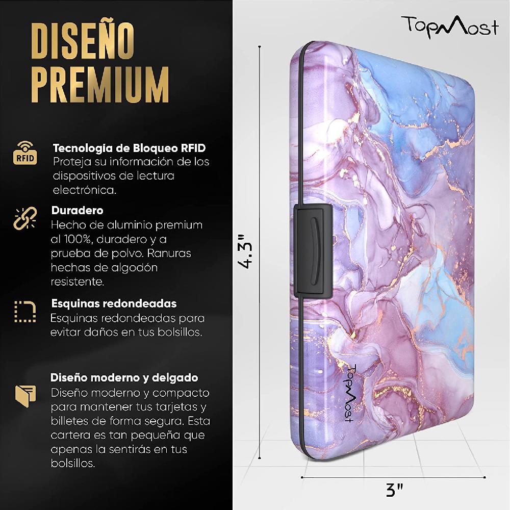 nacnic Cartera de Aluminio con Bloqueo RFID y Textura de Mármol para Tarjetas y Billetes Ofertas especiales