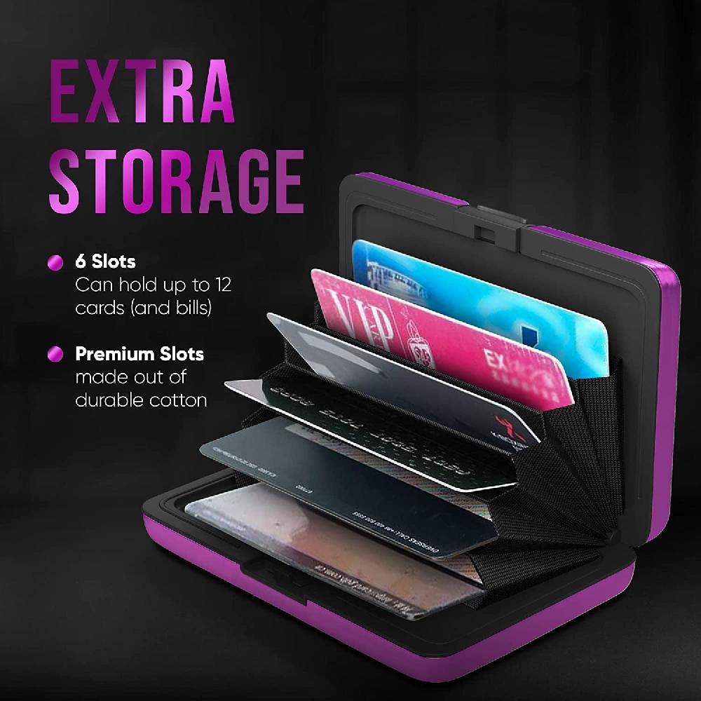 nacnic Cartera de Aluminio con Bloqueo RFID para Tarjetas de Crédito y Billetes Púrpura Tarjetero Precio ultrabajo