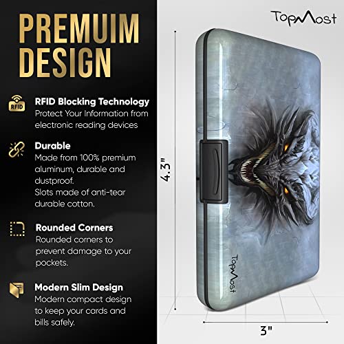 nacnic Cartera de Aluminio con Bloqueo RFID y Diseño de Dragón Devoluciones gratuitas