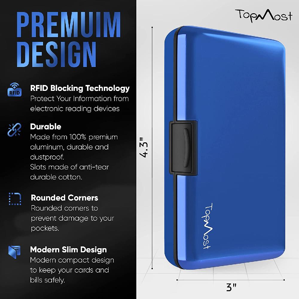 nacnic Billetera de Aluminio con Bloqueo RFID y Porta Tarjetas Unisex - Azul 2025