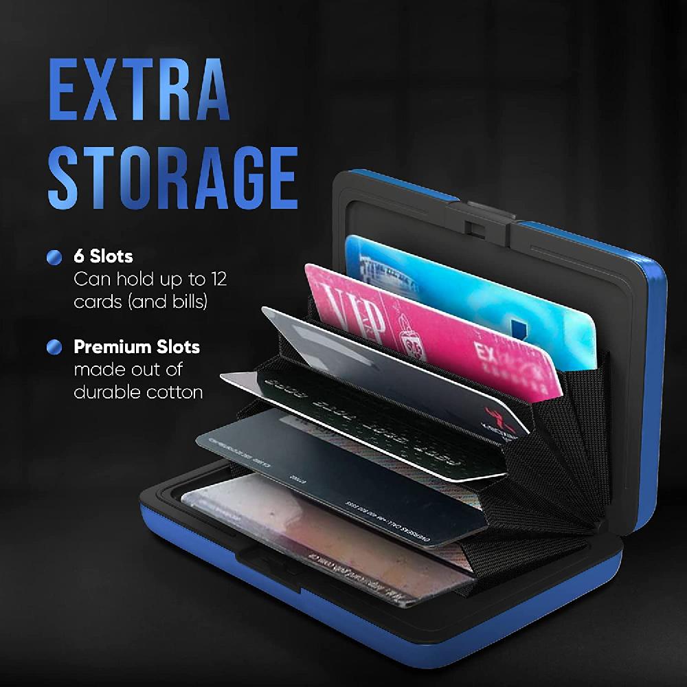 nacnic Billetera de Aluminio con Bloqueo RFID y Porta Tarjetas Unisex - Azul 2025