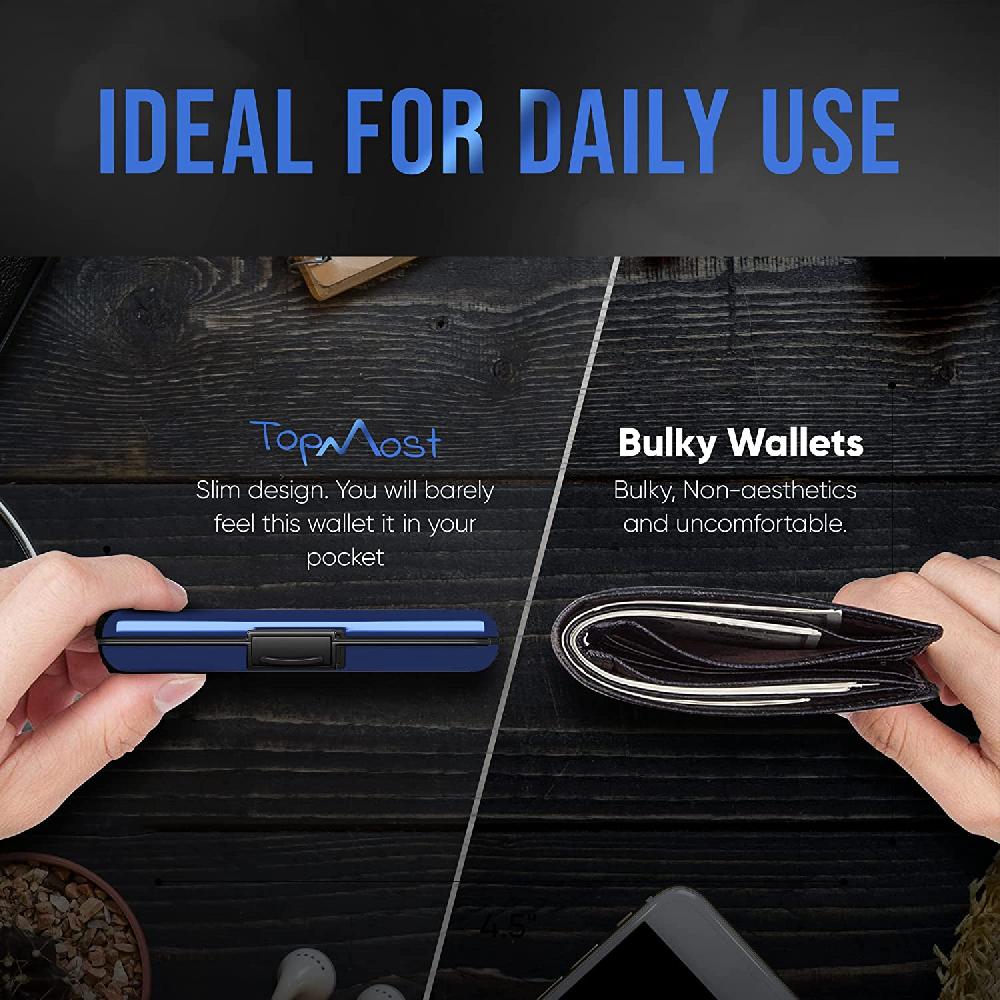 nacnic Billetera de Aluminio con Bloqueo RFID y Porta Tarjetas Unisex - Azul 2025