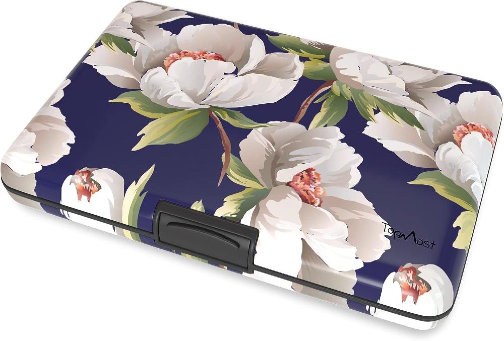 nacnic Cartera de Aluminio con Bloqueo RFID y Flores de Peonía para Hombres y Mujeres - Tarjetero y Billetes Outlet