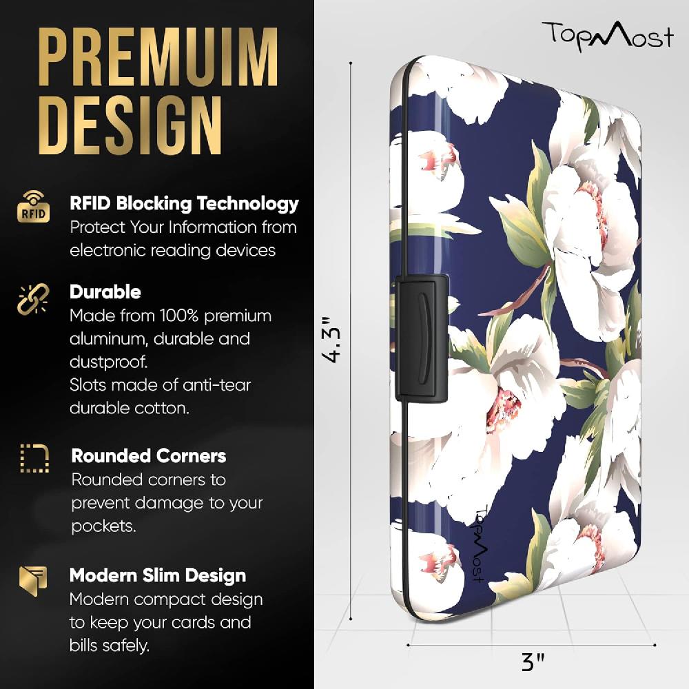 nacnic Cartera de Aluminio con Bloqueo RFID y Flores de Peonía para Hombres y Mujeres - Tarjetero y Billetes Outlet