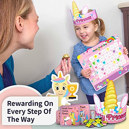 nacnic Tabla de Entrenamiento al Baño Unicornio con Calcomanías Magnéticas para Niños - Láminas Venta caliente