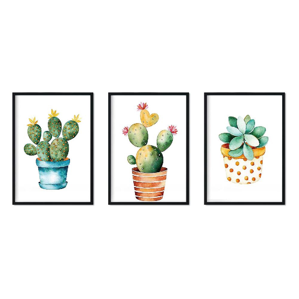 nacnic Láminas Acuarela de Cactus - Pack de 3