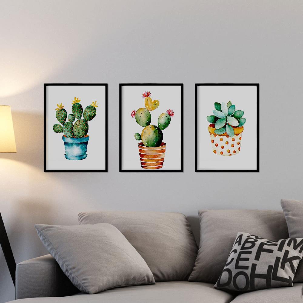 nacnic Láminas Acuarela de Cactus - Pack de 3 Los más vendidos