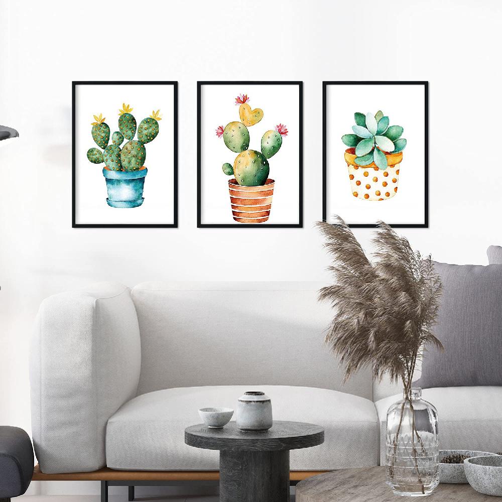 nacnic Láminas Acuarela de Cactus - Pack de 3 Los más vendidos