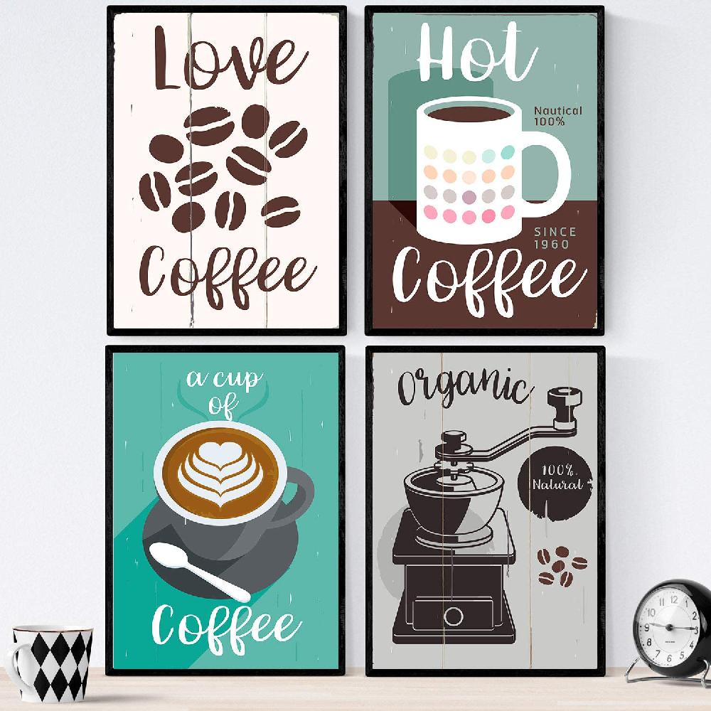 nacnic Set de láminas de tipos de café colorido