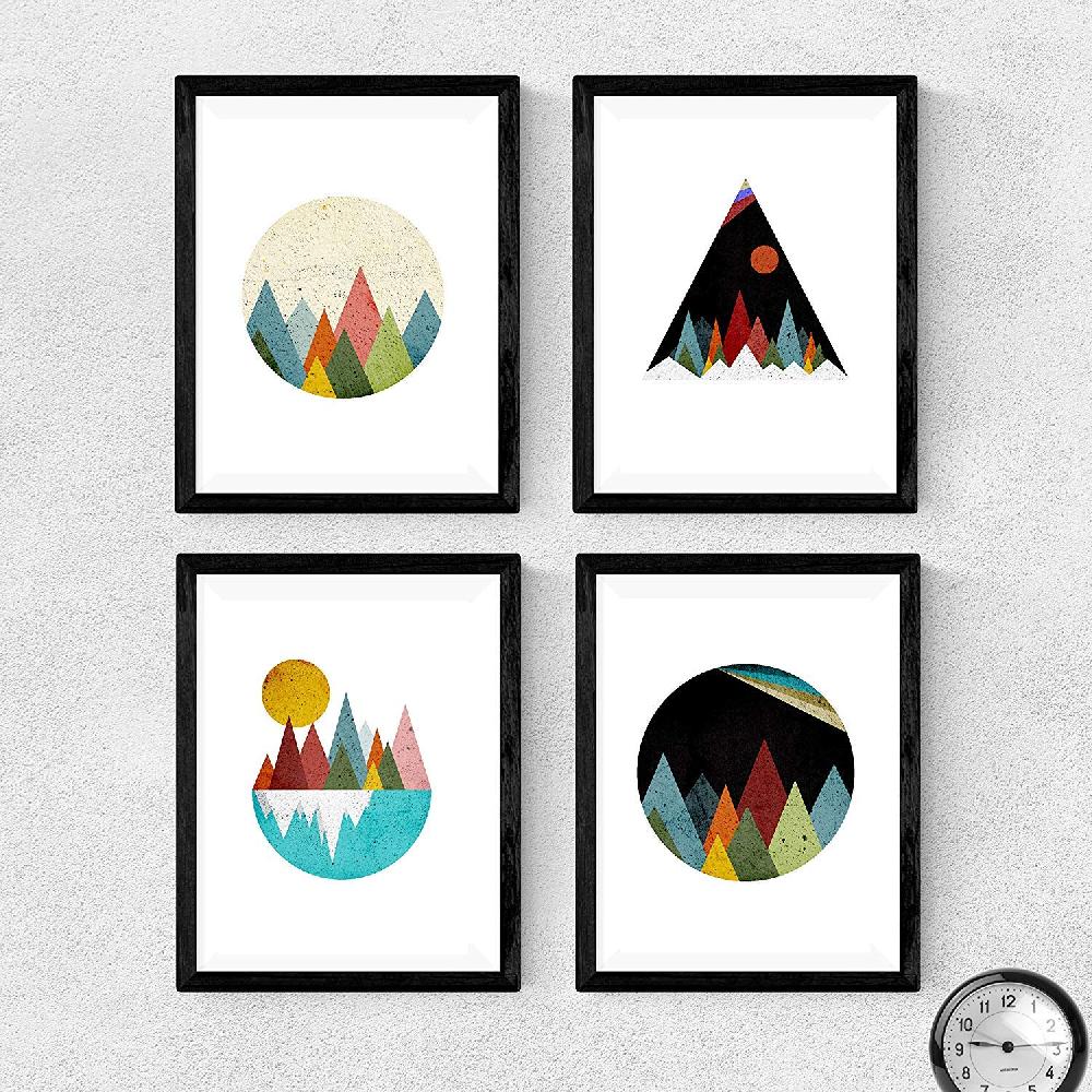 nacnic Láminas Geométricas de Montañas Coloridas en Papel de Alta Calidad Mejor oferta