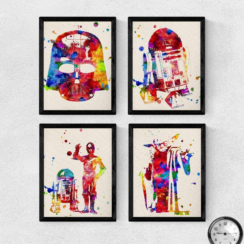 nacnic Set de 4 láminas STAR WARS estilo acuarela de Nacnic Rebajas online