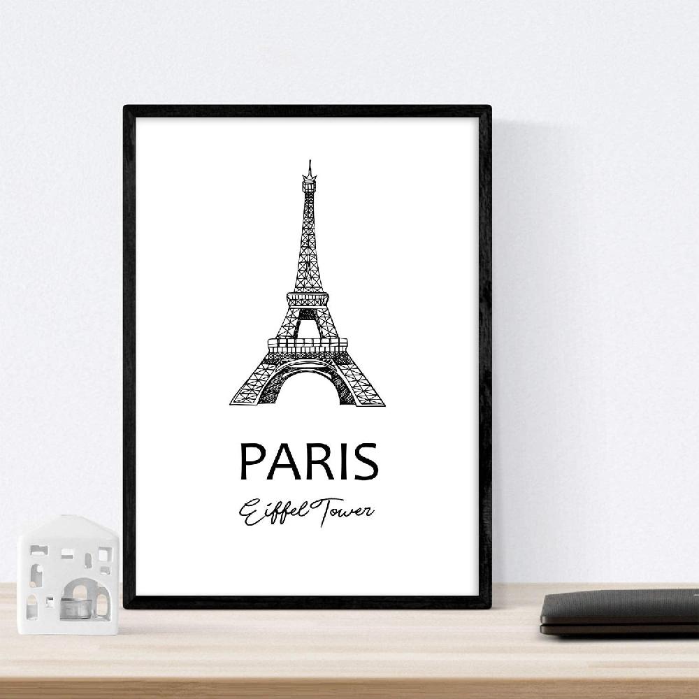 nacnic Pack de láminas Torre Eiffel de Paris Último día