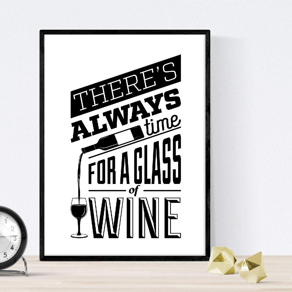 nacnic Set de láminas de vino blanco y negro Ahorra y exporta