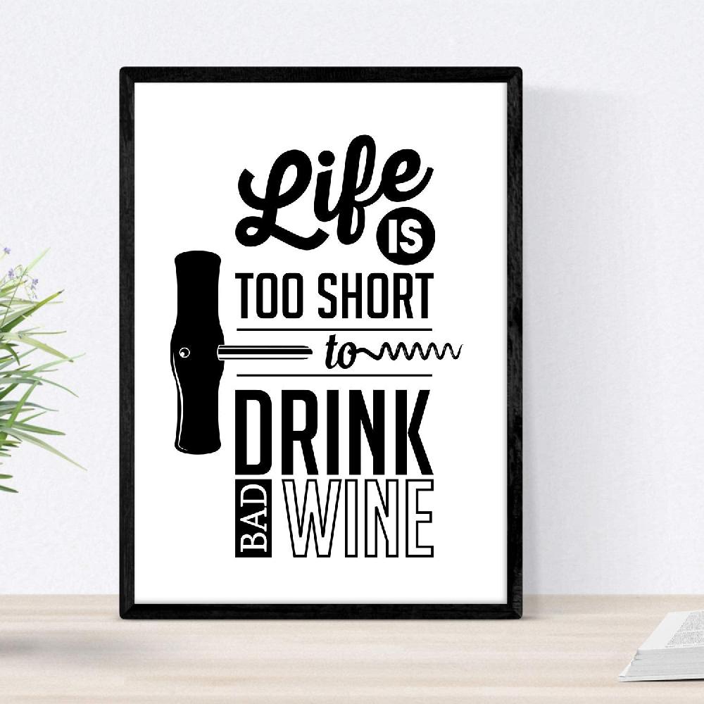 nacnic Set de láminas de vino blanco y negro Ahorra y exporta