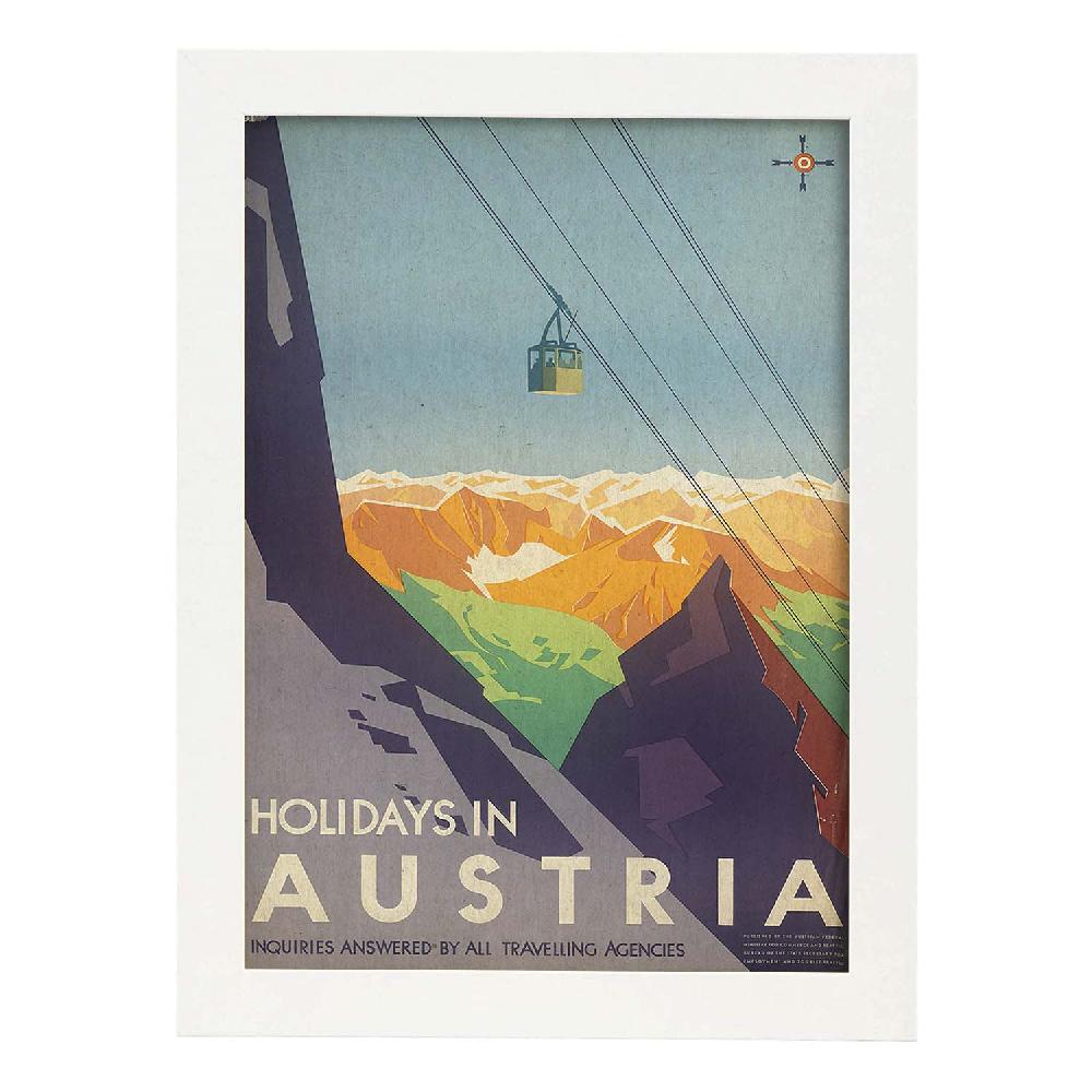 nacnic Lámina Vintage de Montañas Europeas en Navidad en Austria Oferta exclusiva