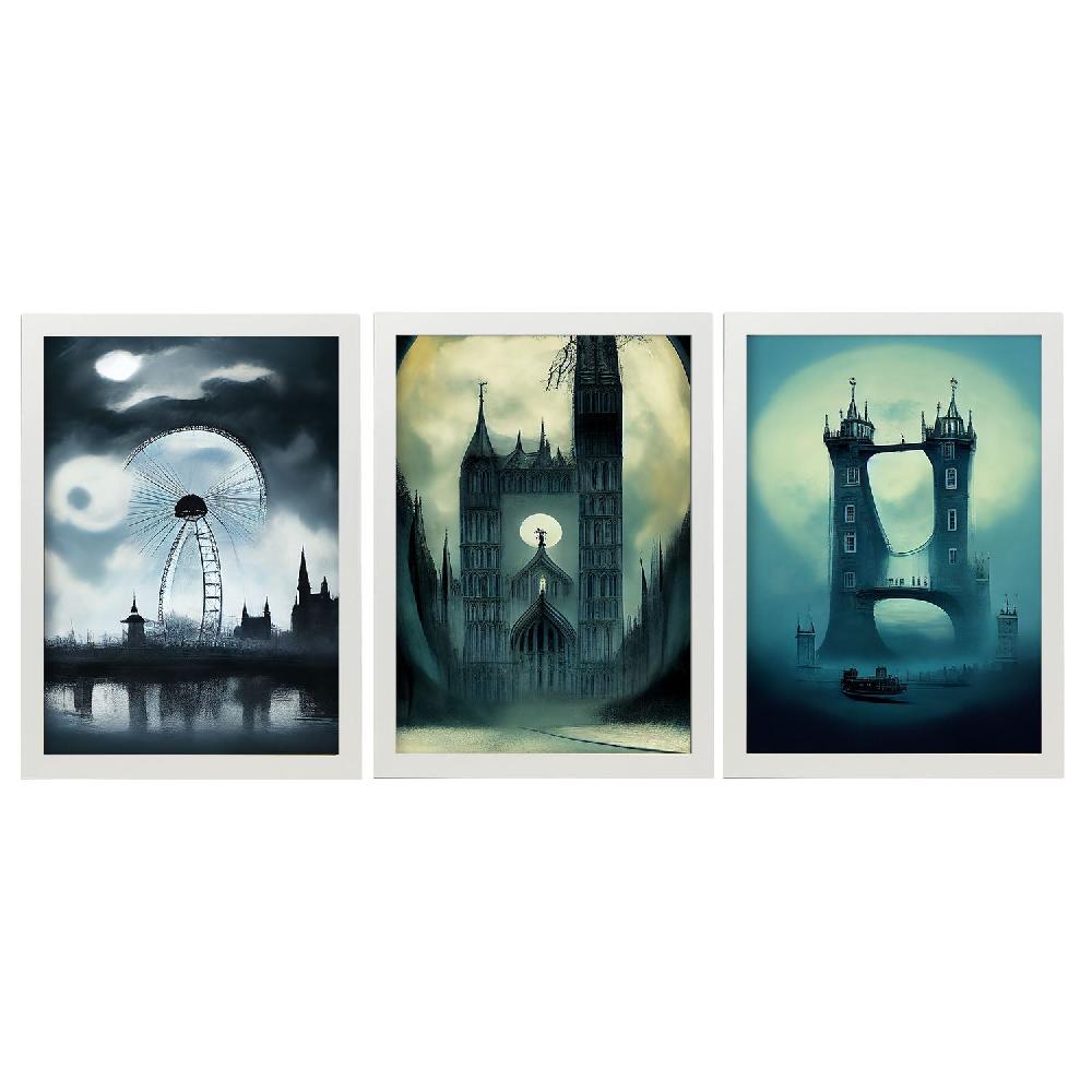 nacnic Ilustraciones estilo Burton de monumentos y ciudades Colección de 6 láminas para Diseño de Interiores y Decoración Grandes ahorros