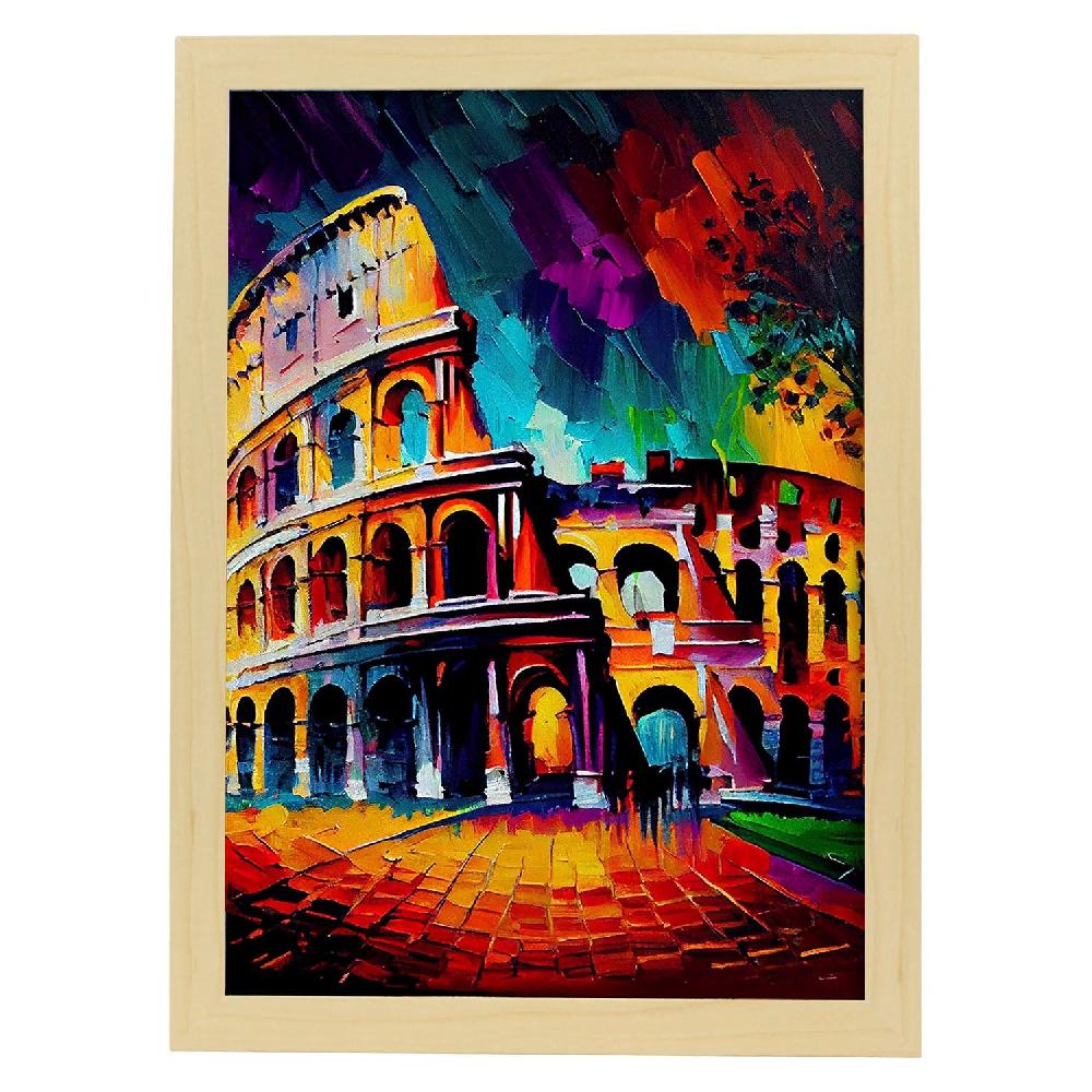nacnic Nacnic Póster de Coliseo Roma Italia Pintura al Óleo Rebajas de fin de temporada