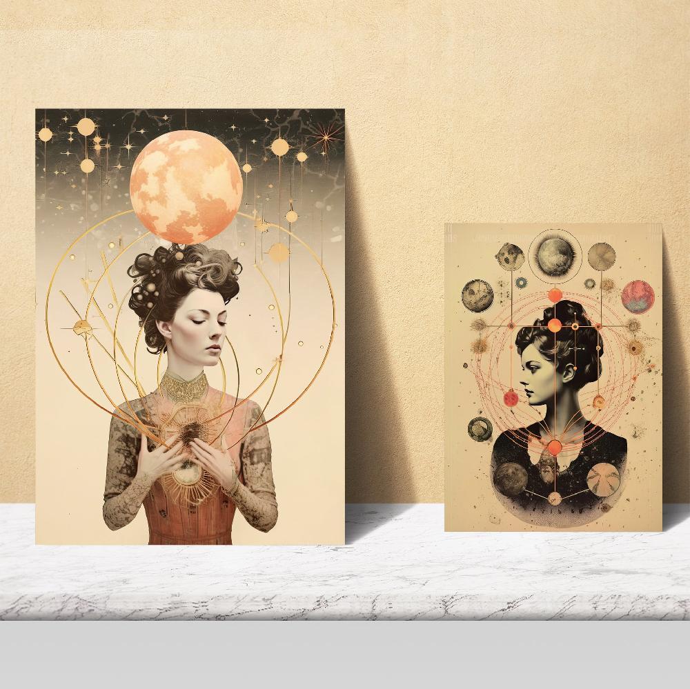 nacnic Collage surrealista floral estilo esoterico mistico Liquidación