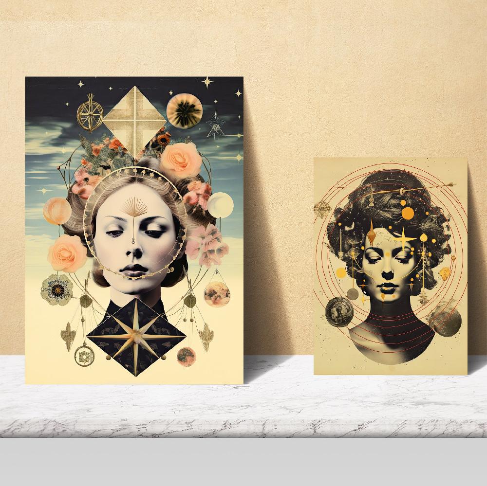 nacnic Collage surrealista femenino estilo esoterico mistico Mejor oferta