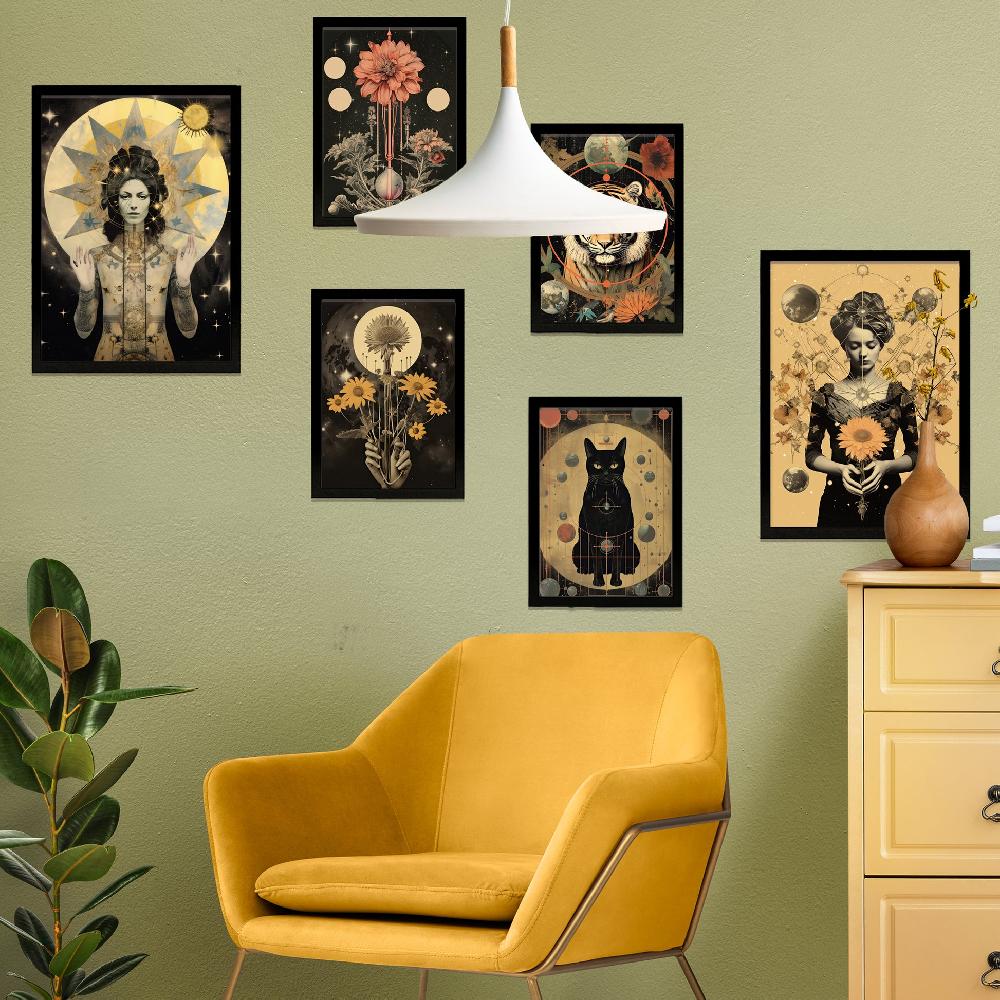 nacnic Collage surrealista estilo esoterico mistico femenino Envío gratis
