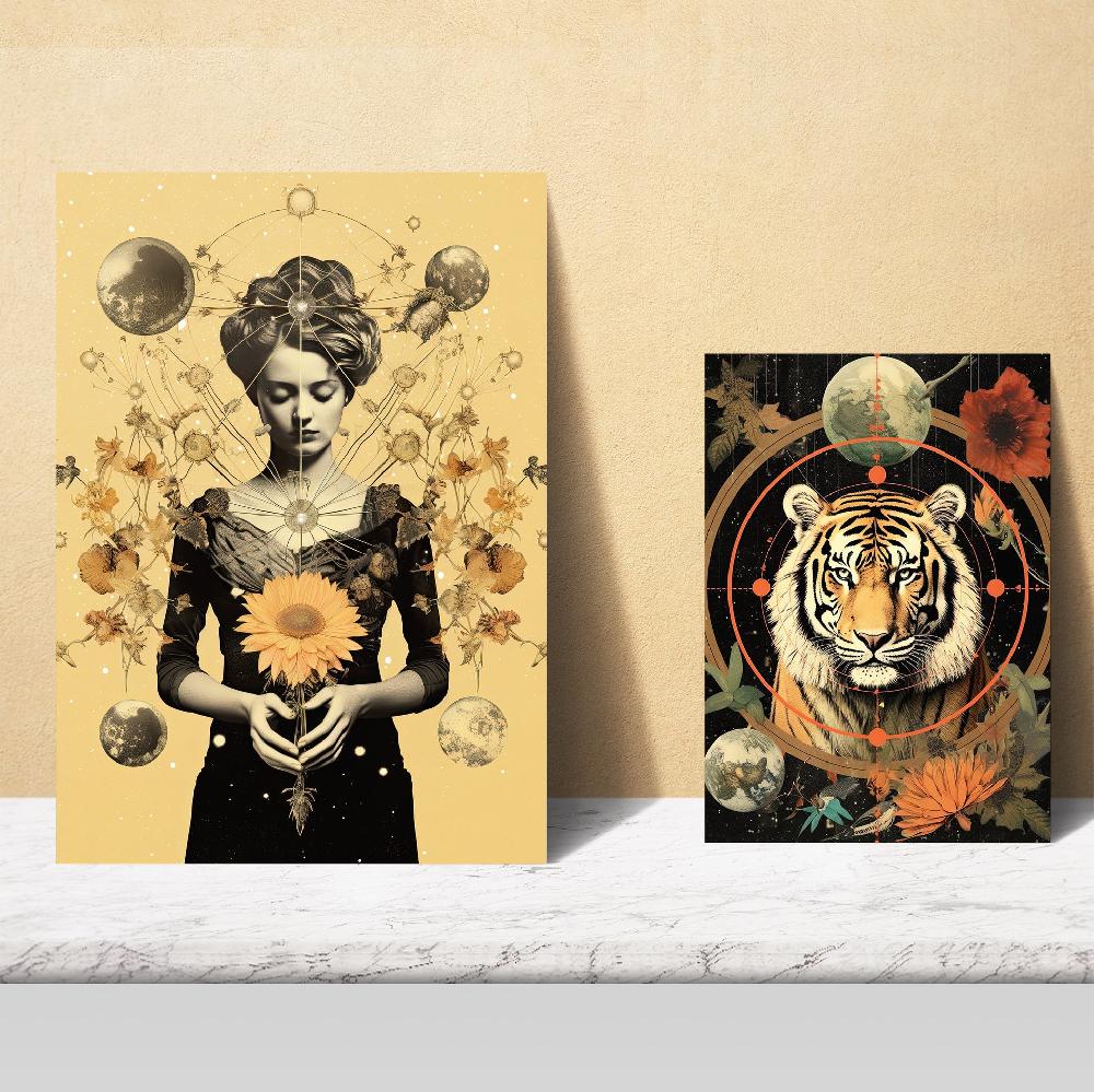 nacnic Collage surrealista estilo esoterico mistico femenino Envío gratis