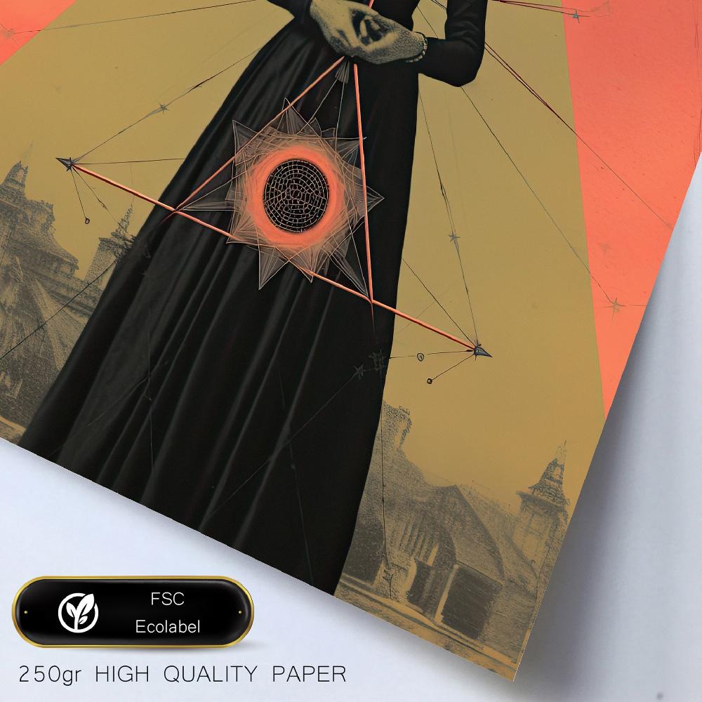 nacnic Collage surrealista estilo esoterico mistico beige y negro Envío gratis