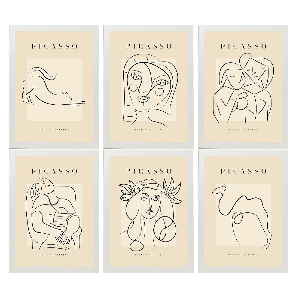 nacnic Nacnic Set de 6 Láminas Decorativas de Picasso Modelo Femenino Limitado a 3 días