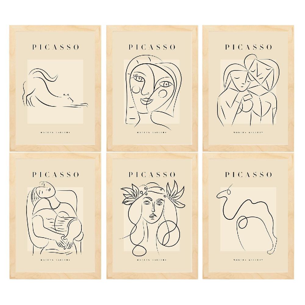 nacnic Nacnic Set de 6 Láminas Decorativas de Picasso Modelo Femenino Limitado a 3 días