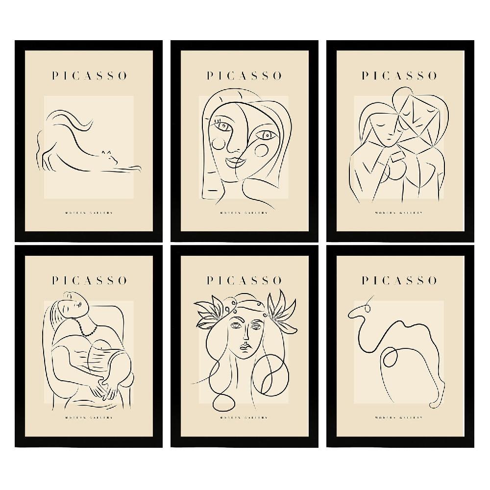 nacnic Nacnic Set de 6 Láminas Decorativas de Picasso Modelo Femenino Limitado a 3 días