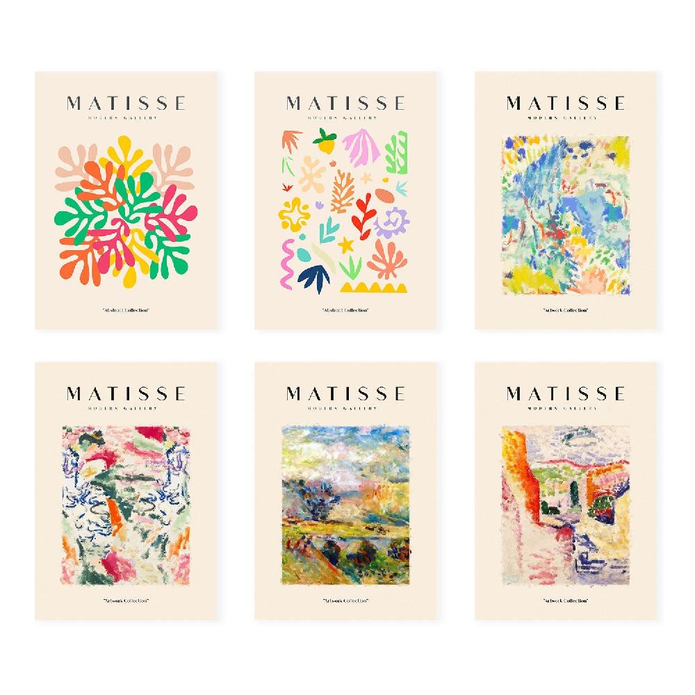 nacnic Set de 6 Láminas Artísticas de Matisse Modelo Paisajes Nacnic para Decoración de Interiores