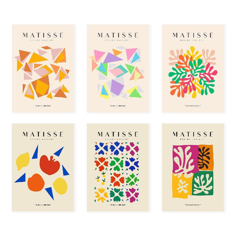 nacnic Nacnic Set de 6 Láminas Artísticas Abstractas de Matisse para Decoración de Interiores
