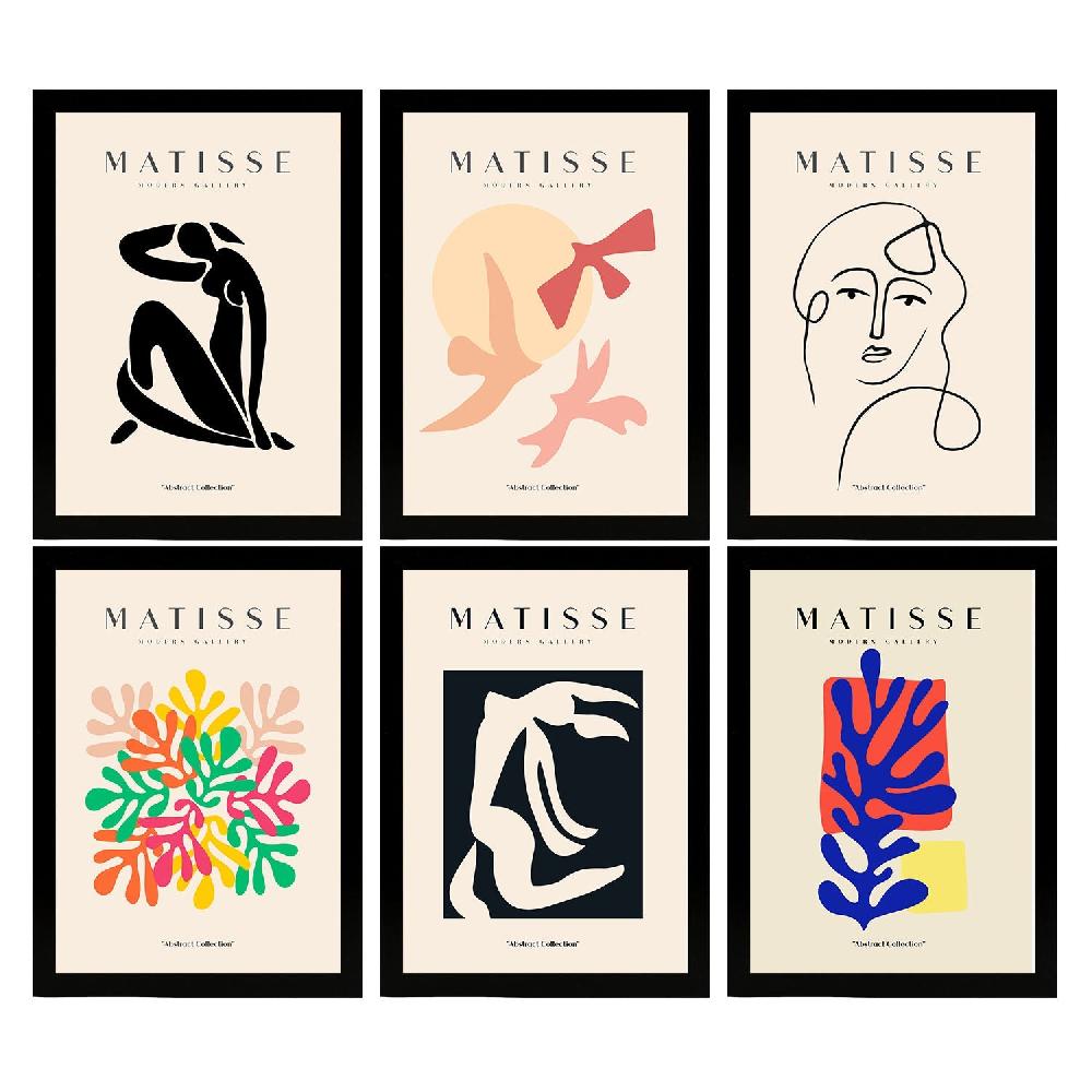 nacnic Nacnic Set de 6 Ilustraciones Artísticas de Matisse Modelo Siluetas en Laminas para Decoración de Interiores Precio ultrabajo