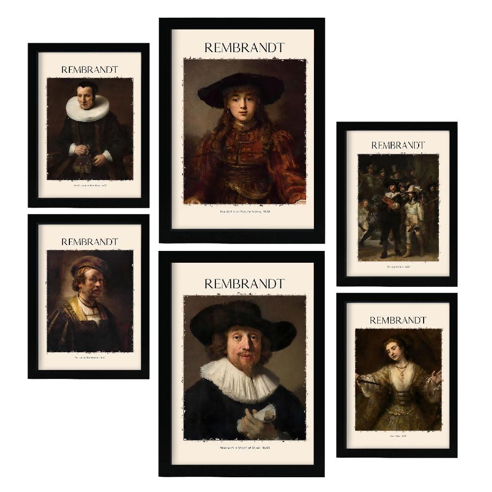 nacnic Lámina de Rembrandt Set 6 Devoluciones gratuitas