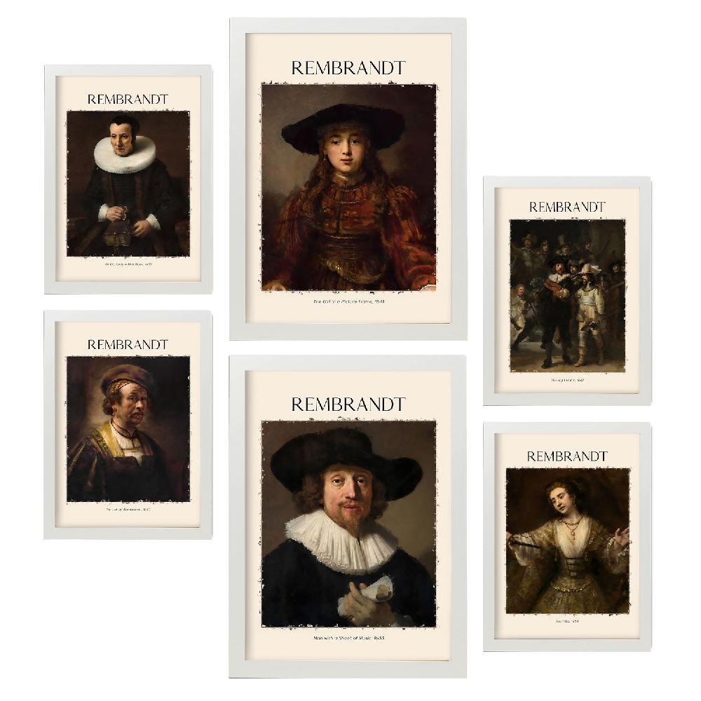 nacnic Lámina de Rembrandt Set 6 Devoluciones gratuitas
