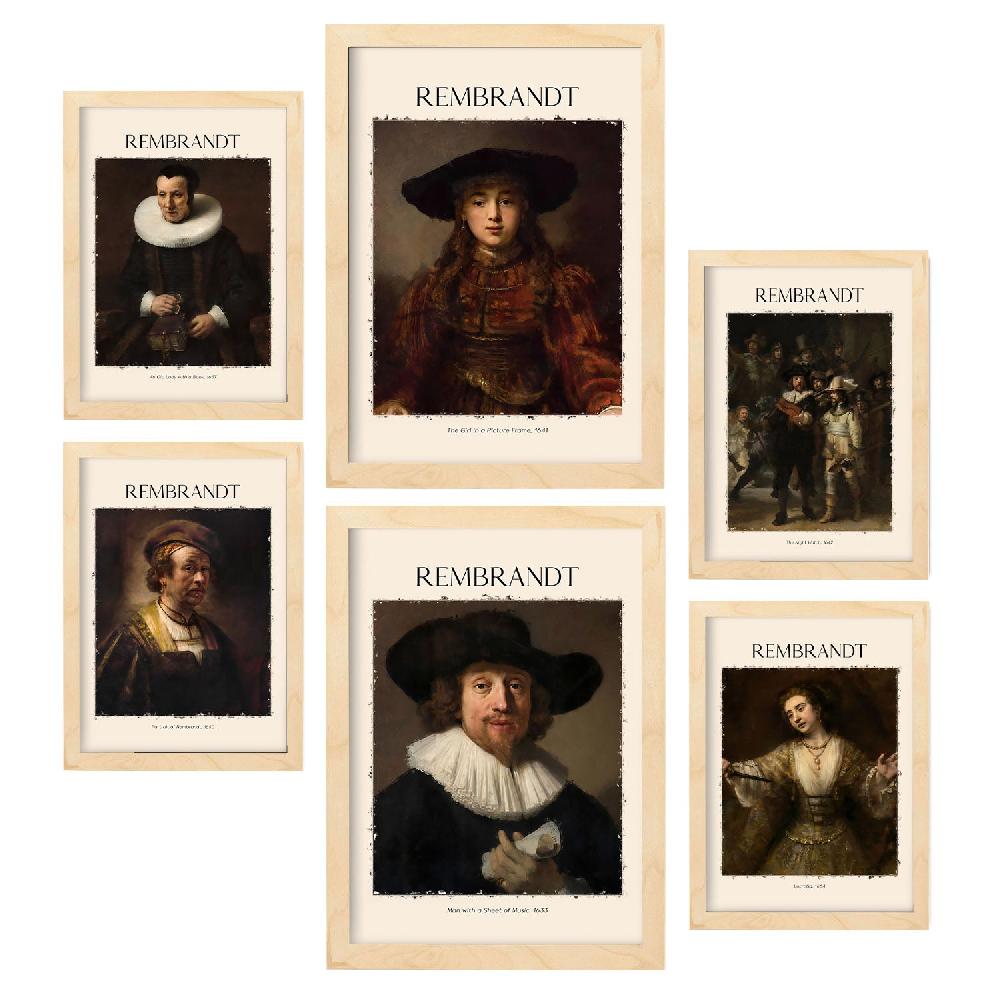 nacnic Lámina de Rembrandt Set 6 Devoluciones gratuitas