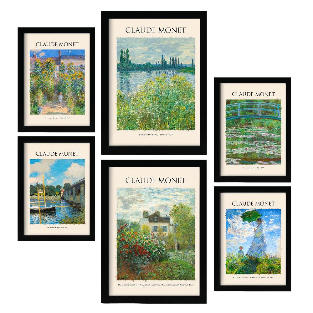 nacnic Conjunto de 6 láminas de Monet 2 de Galería del Pintor 2025