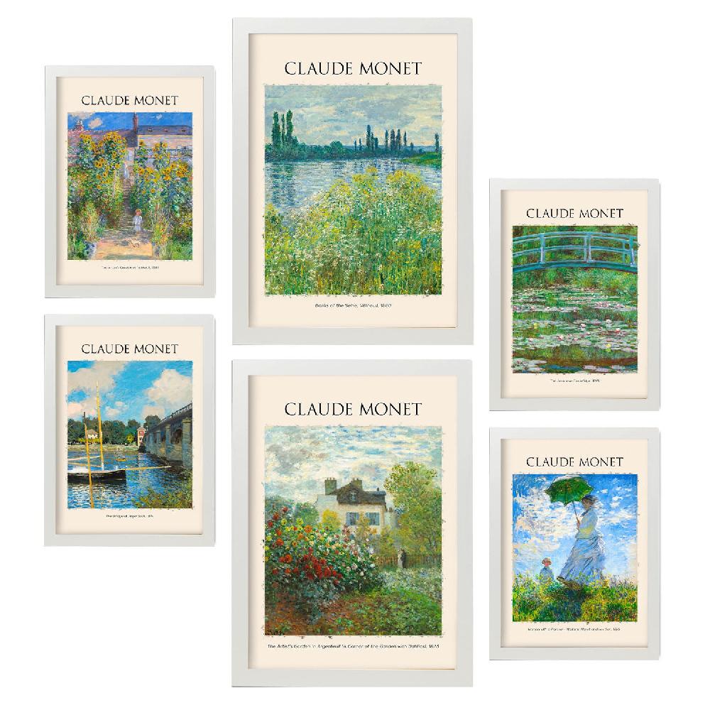 nacnic Conjunto de 6 láminas de Monet 2 de Galería del Pintor 2025